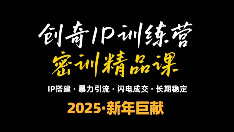 2025年“知识付费IP训练营”小白避坑年赚百万，暴力引流，闪电成交-创客网