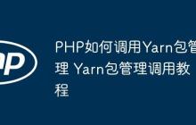 PHP如何调用Yarn包管理 Yarn包管理调用教程-创客网