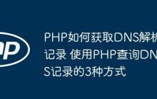 PHP如何获取DNS解析记录 使用PHP查询DNS记录的3种方式-创客网