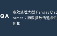 高效处理大型 Pandas DataFrames：函数参数传递与性能优化-创客网
