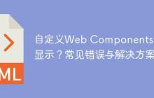 自定义Web Components无法显示?常见错误与解决方案-创客网