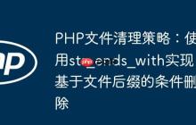 PHP文件清理策略:使用str_ends_with实现基于文件后缀的条件删除-创客网