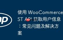 使用 WooCommerce REST API 获取用户信息：常见问题及解决方案-创客网
