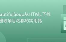 使用BeautifulSoup从HTML下拉菜单中提取项目名称的实用指南-创客网